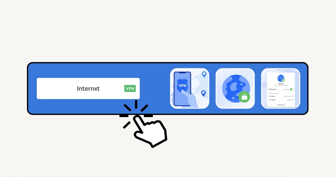 Internxt VPN secures your connection and protects you online.